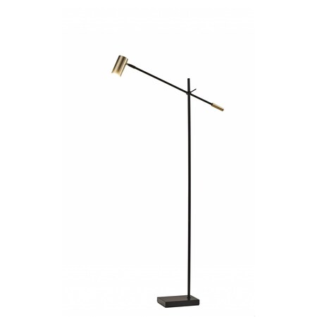 Homeroots Black Metal LED Floor Lamp6.5 x 22.5-30.5 x 58-63 in. 372701